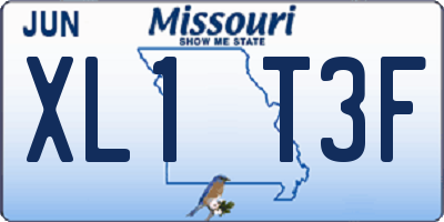 MO license plate XL1T3F