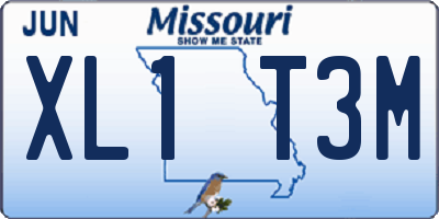 MO license plate XL1T3M