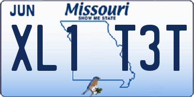 MO license plate XL1T3T
