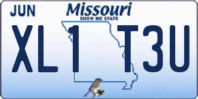 MO license plate XL1T3U