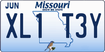MO license plate XL1T3Y