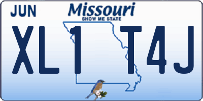 MO license plate XL1T4J