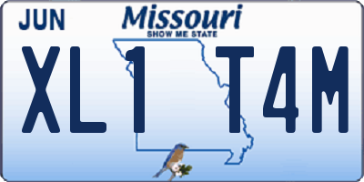 MO license plate XL1T4M