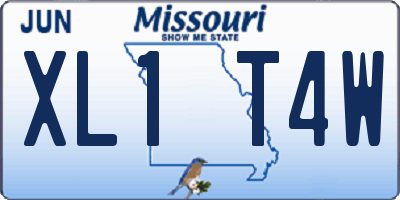 MO license plate XL1T4W
