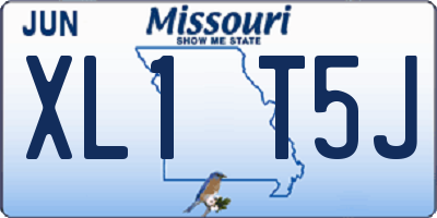 MO license plate XL1T5J