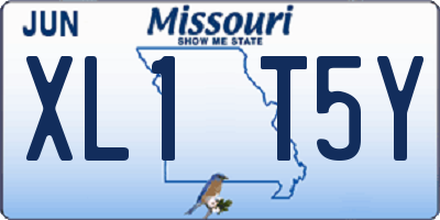 MO license plate XL1T5Y