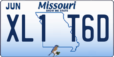 MO license plate XL1T6D