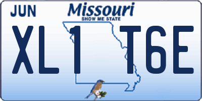 MO license plate XL1T6E
