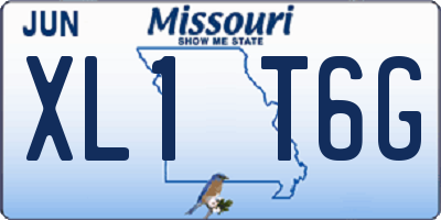 MO license plate XL1T6G
