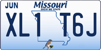 MO license plate XL1T6J