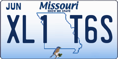 MO license plate XL1T6S