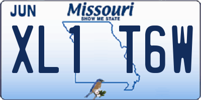 MO license plate XL1T6W