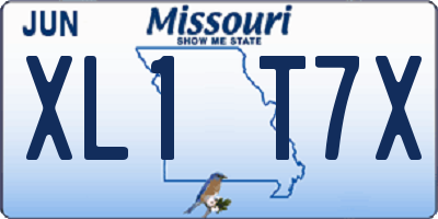 MO license plate XL1T7X