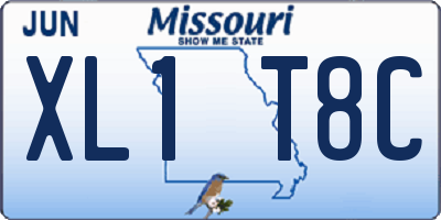 MO license plate XL1T8C