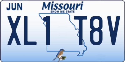 MO license plate XL1T8V