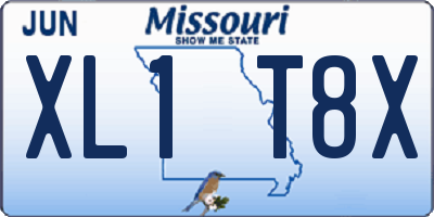 MO license plate XL1T8X