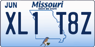 MO license plate XL1T8Z