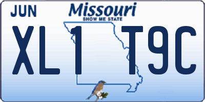 MO license plate XL1T9C