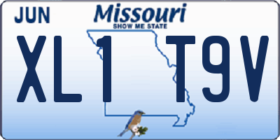 MO license plate XL1T9V