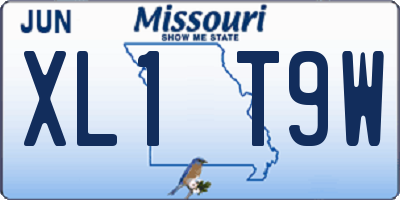 MO license plate XL1T9W