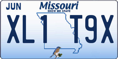 MO license plate XL1T9X