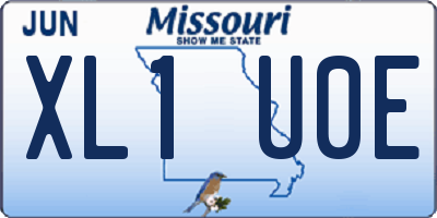 MO license plate XL1U0E