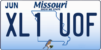 MO license plate XL1U0F