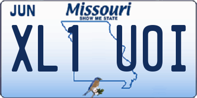 MO license plate XL1U0I