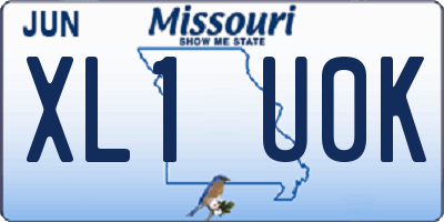MO license plate XL1U0K