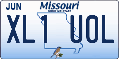 MO license plate XL1U0L