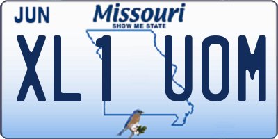 MO license plate XL1U0M