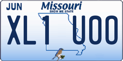MO license plate XL1U0O