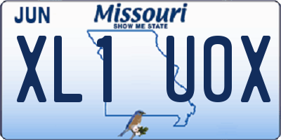 MO license plate XL1U0X