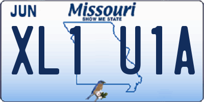 MO license plate XL1U1A