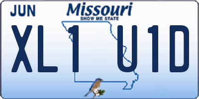 MO license plate XL1U1D