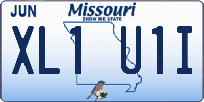 MO license plate XL1U1I