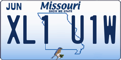 MO license plate XL1U1W