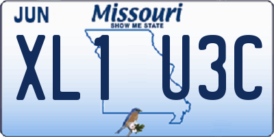 MO license plate XL1U3C