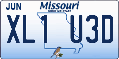 MO license plate XL1U3D