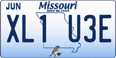 MO license plate XL1U3E