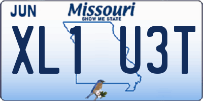 MO license plate XL1U3T