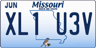 MO license plate XL1U3V