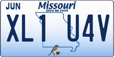 MO license plate XL1U4V
