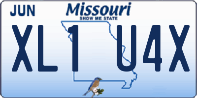 MO license plate XL1U4X