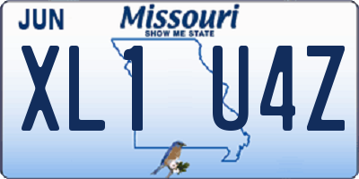 MO license plate XL1U4Z
