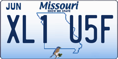 MO license plate XL1U5F