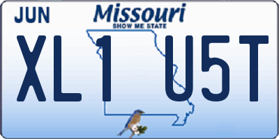 MO license plate XL1U5T