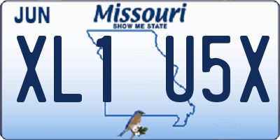 MO license plate XL1U5X