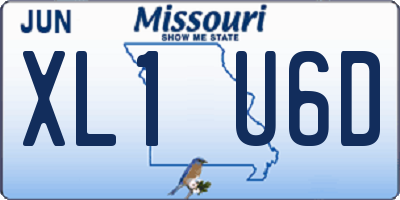 MO license plate XL1U6D