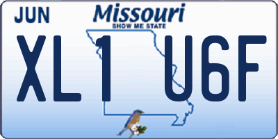 MO license plate XL1U6F